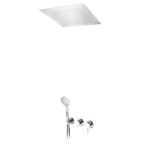 Bruma ντους βροχής Concealed shower set with steel shower head for ceiling installation, 500x500 mm (Rain) and handshower set