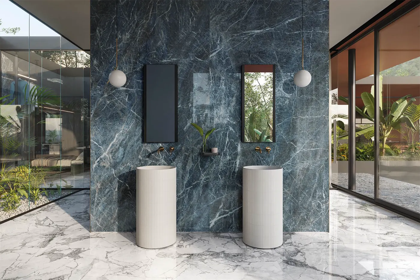 WALL BLU SAINT LAURENT 120x280x0,6 πολυτελή πλακάκια μπάνιου WALL BLU SAINT LAURENT 120x280x0,6